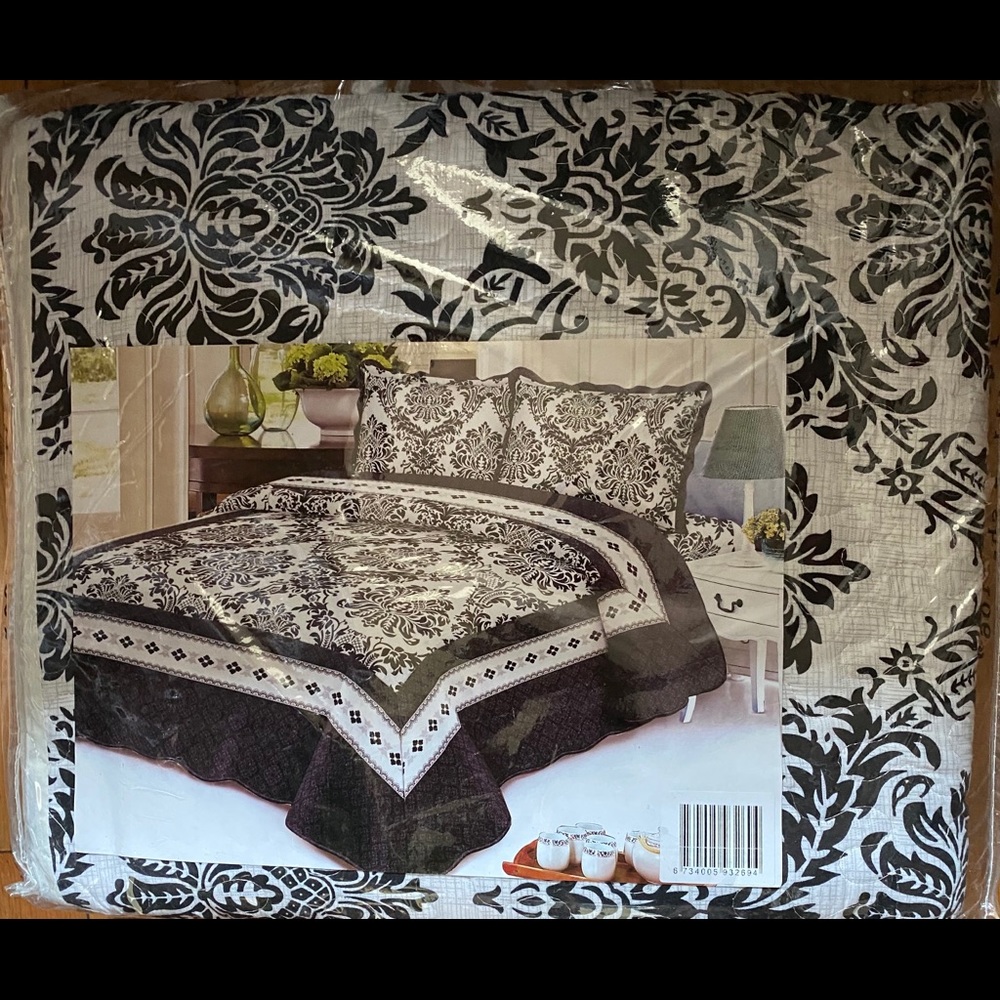 Cal King Quilted Comfort Bedspread 3 pcs Set